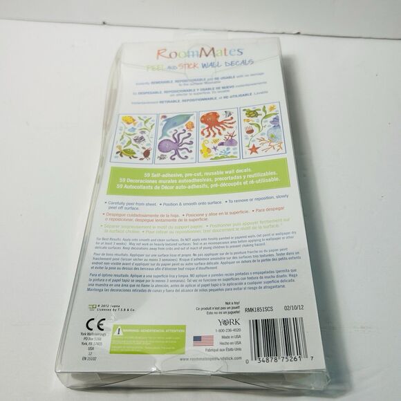 RoomMates Peel and Stick Ocean Sea Life Wall Decals 59 Repositionable NEW - Picture 5 of 6